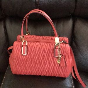 Apricot  Small Coach Leather Tote